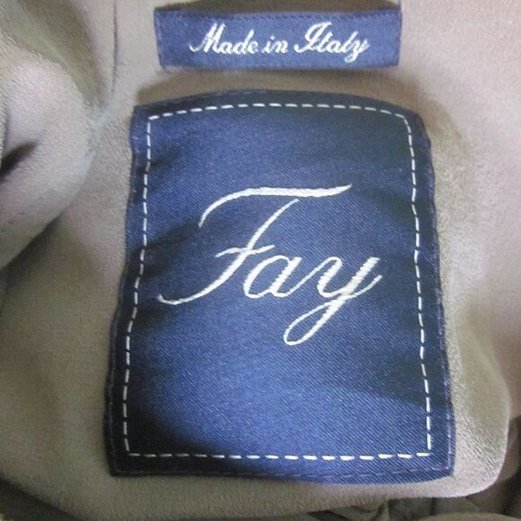 Fay Silk Dolman Sleeve Jacket Zip Front Tan Cuffed Short Sleeve Made in Italy - Picture 3 of 16